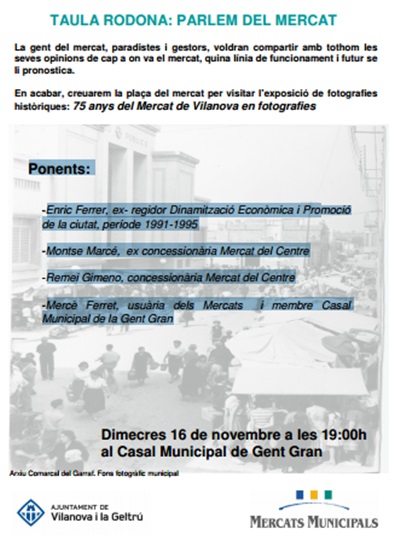  75 anys del Mercat de Vilanova: taula rodona i exposició