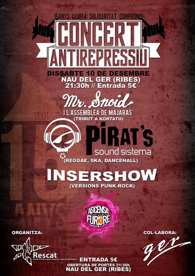 Concert Antirepressiu a Sant Pere de Ribes