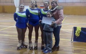 Ainoa Llacer, Lucia Ruiz, Marta Domingo, Emma de Bargas (entrenadora) i Laia Riera