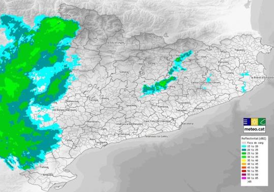 Arriba per l'oest una nova banda de precipitacions que al llarg de la tarda i vespre s'estendrà a la resta. EIX