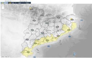 Avís per pluges intenses aquest dissabte sobretot al litoral i prelitoral. EIX