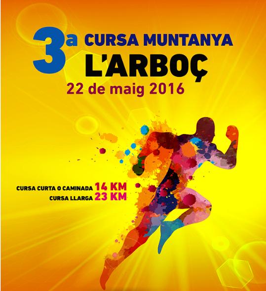 Cartell oficial de la 3a Cursa de Muntanya L'Arboç . Eix