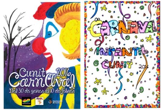 Cartells del carnaval de Cunit 2016. EIX