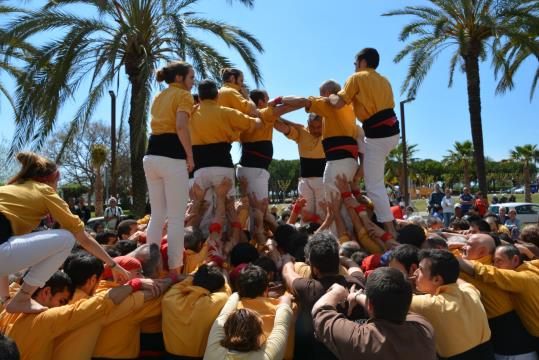 Castells dels Bordegassos aquest diumenge al passeig del Carme. Maite Gomà