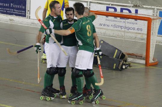 Celebració dels jugadors del CP Vilanova. Joan Mª Gibert