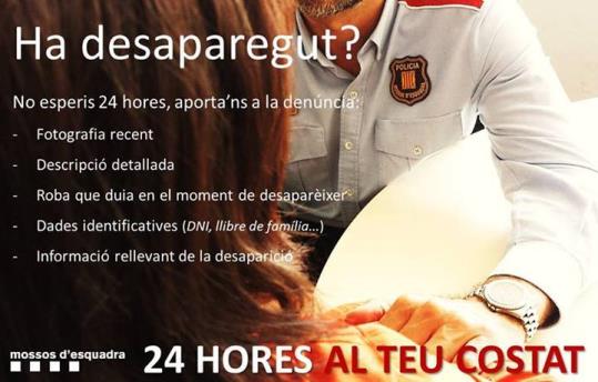 Desaparició. Mossos d'Esquadra