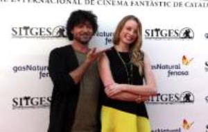 El director d''Inside', Miguel Ángel Vivas, i l'actriu Rachel Nichols, durant la presentació del film al Festival Internacional de Cinema Fantàstic