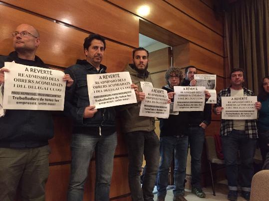 El ple del Vendrell dóna suport a la lluita dels sindicalistes acomiadats a Reverté. CCOO