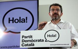 El portaveu de la jornada de primàries de PDC, Francesc Sànchez, en roda de premsa per valorar les votacions, el 23 de juliol de 2016. ACN