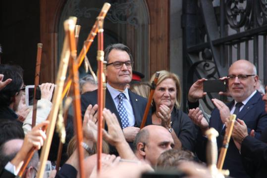 El president de la Generalitat en funcions, Artur Mas, a la sortida del TSJC. ACN