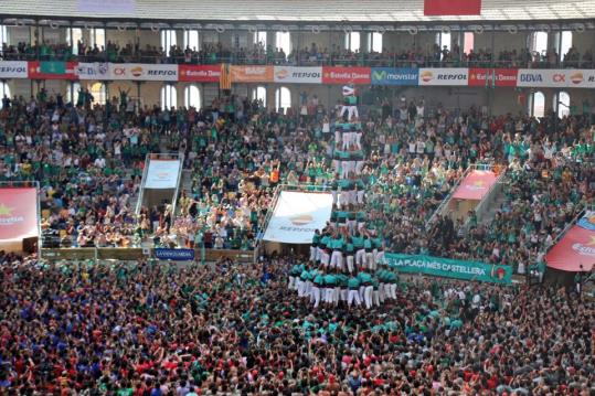 El primer 4d10fm descarregat de la història dels Castellers de Vilafranca, a la tercera ronda del Concurs de Castells de Tarragona.. Joan Ignasi Gómez