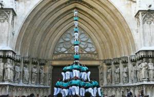 Els Castellers de Vilafranca estrenen el pilar de 8 amb folre i manilles a Tarragona. Castellers de Vilafranca