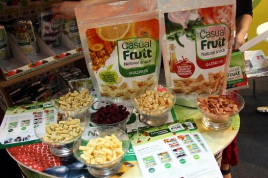 Els dos aperitius nous de Casual Fruit, gaspatxo i multivitamínic a la Fira Alimentària . ACN