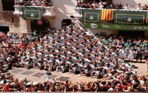 Els Falcons de Vilafranca a la festa major de l'any passat. EIX