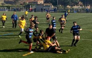Els jugadors del  Rugbi Nova Olivella a Viladecans