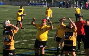 Els jugadors del  Rugbi Nova Olivella a Viladecans
