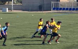 Els jugadors del  Rugbi Nova Olivella a Viladecans