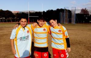 Els jugadors del Rugbi Nova Olivella al camp de la sínia Batadet. Eix