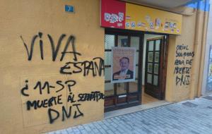ERC del Vendrell anuncia mesures contra els atacs Democràcia Nacional a la seva seu. Ivet Carbajo