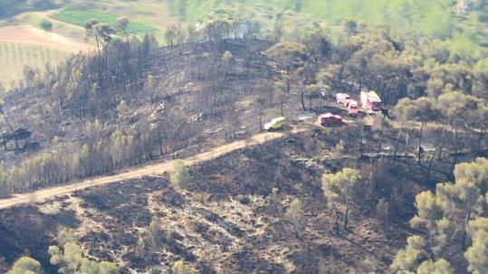 Estabilitzat l'incendi forestal d'Olivella. Ajuntament d'Olivella