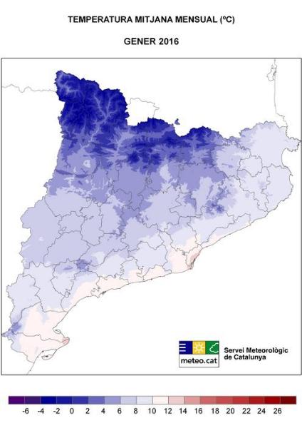 Gener càlid i molt sec a la majoria de comarques de Catalunya. EIX