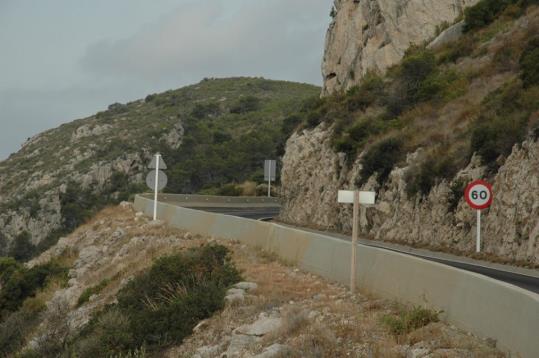 La carretera de les Costes es convertirà en platço de rodatge aquest divendres. Ajuntament de Sitges