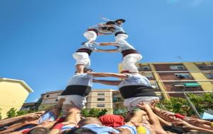 La colla castellera va participar a l'acte de suport a l'exalcalde de Santa Fe i a la diada de les Roquetes