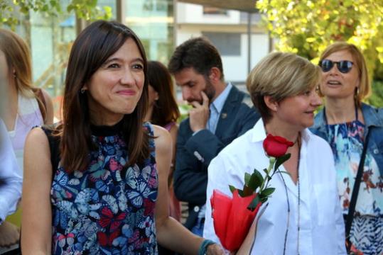 L'alcaldessa de Santa Coloma de Gramenet, Núria Parlon, abans de presentar la seva candidatura a les primàries del PSC. ACN