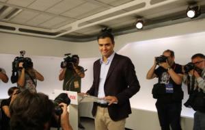 L'exsecretari general del PSOE, Pedro Sánchez, anuncia la seva dimissió. ACN