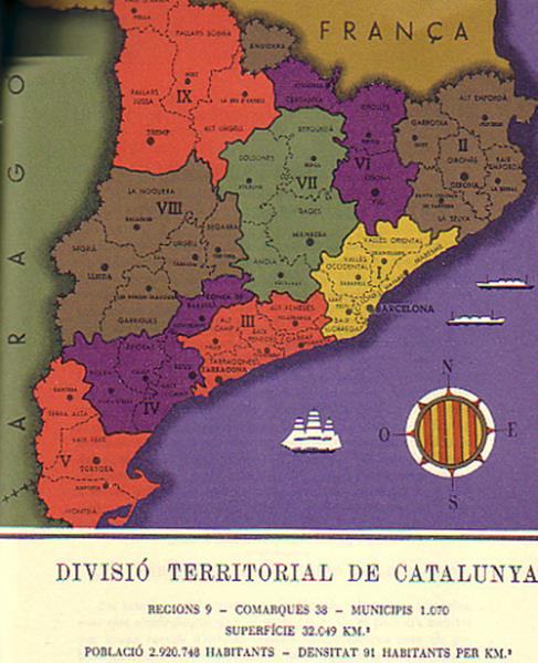 Mapa de la divisió territorial. Eix