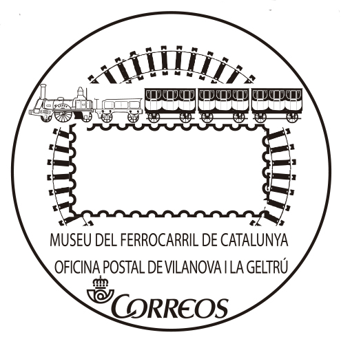 Mata-segells turístic del Museu del Ferrocarril de Vilanova i la Geltrú. Correus