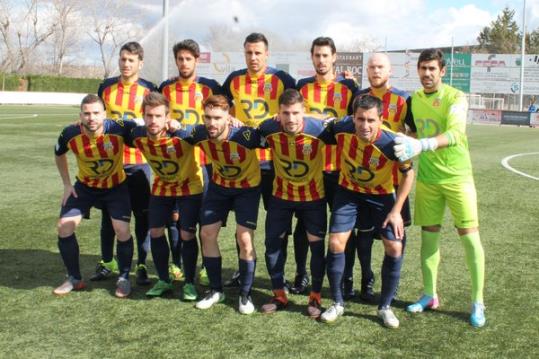 Onze inicial del FC Vilafranca. Eix