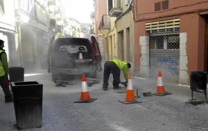 Operaris treballant a les 10:25 del matí. Eix