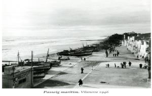 Passeig marítim. Vilanova, 1946. Fons fotogràfic Foradada