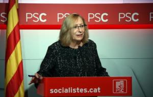 Pla mig de la secretària d'Organització del PSC, Assumpta Escarp, en roda de premsa el 25 d'octubre del 2016. ACN