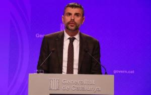 Pla mig del conseller de Cultura, Santi Vila, en roda de premsa al Palau de la Generalitat. ACN