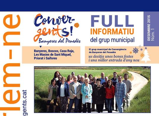 Portada del full informatiu Parlem-ne, que es va repartir al desembre. Eix