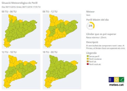 Protecció Civil recomana extremar les precaucions davant les fortes ventades previstes per avui. EIX