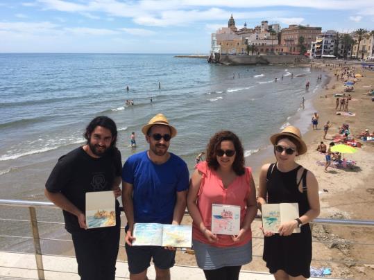 Quatre artistes pinten Sitges i ho pengen a les xarxes per promoure el turisme cultural. Ajuntament de Sitges