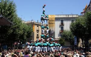 Tres de nou amb folre i agulla dels Castelleres de Vilafranca. ACN