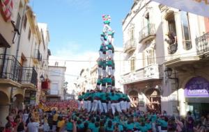 Tripleta dels Castellers de Vilafranca a l'Arboç. Castellers de Vilafranca