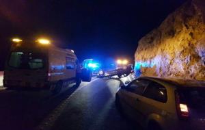 Un dels accidents de trànsit que va tenir lloc diumenge a la carretera de les Costes del Garraf