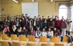 Acte de benvinguda als alumnes grecs celebrat aquest matí a la Sala Polivalent de Can Puig. Ajt Sant Pere de Ribes