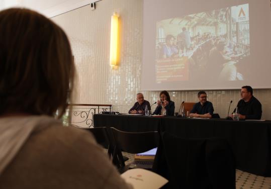 Acte de presentació de la temporada castellera 2016 de la Coordinadora de Colles Castelleres de Catalunya a Barcelona. ACN