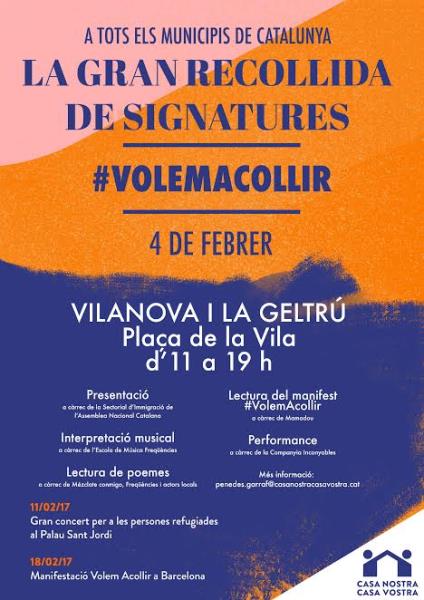 Gran recollida de signatures per a la campanya d'acollida Casa Nostra Casa Vostra
