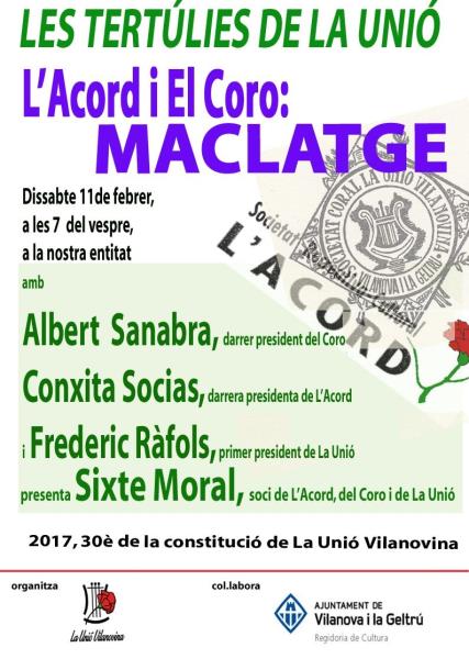 Tertúlia: L'Acord i el Coro, MACLATGE