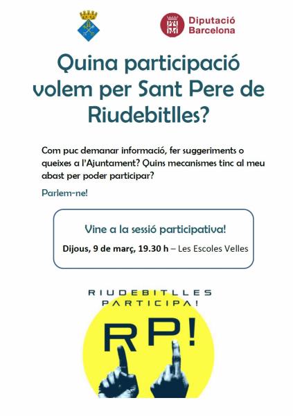 Sessió de Participació Ciutadana a Riudebitlles