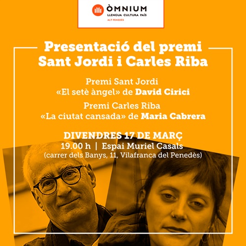 Presentació del premi Sant Jordi i del premi Carles Riba a Vilafranca