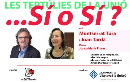 Tertúlia de La Unió: Montserrat Tura i Joan Tardà