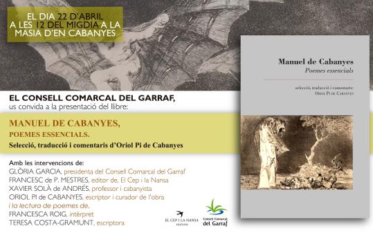Presentació del llibre 'Manuel de Cabanyes. Poemes essencials'